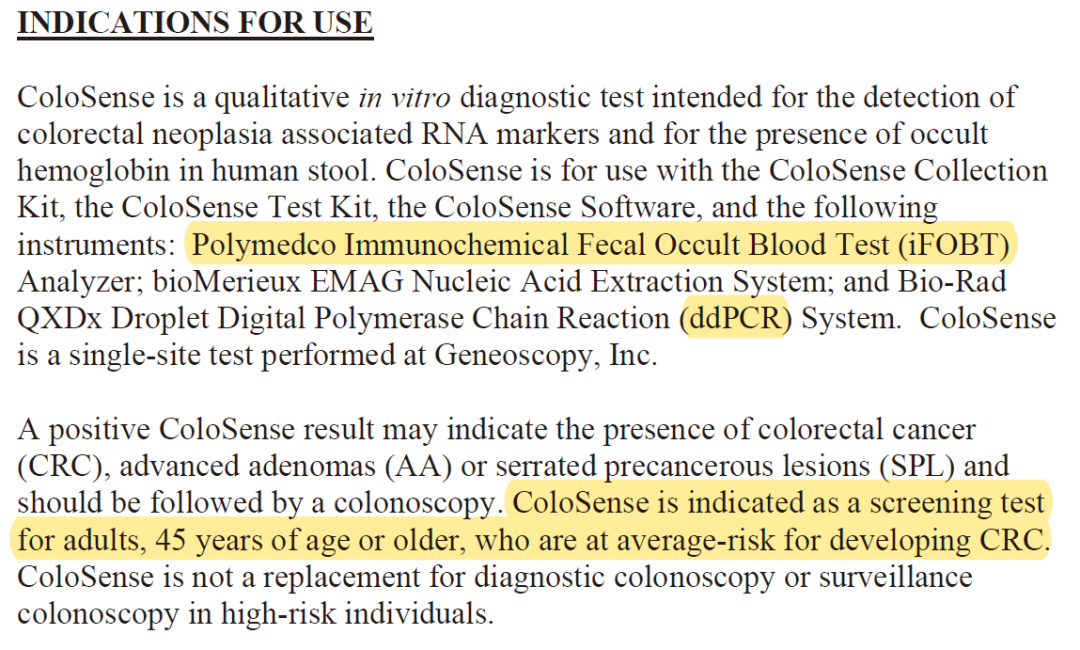 唯一获批基于RNA的肠癌早筛产品-ColoSense