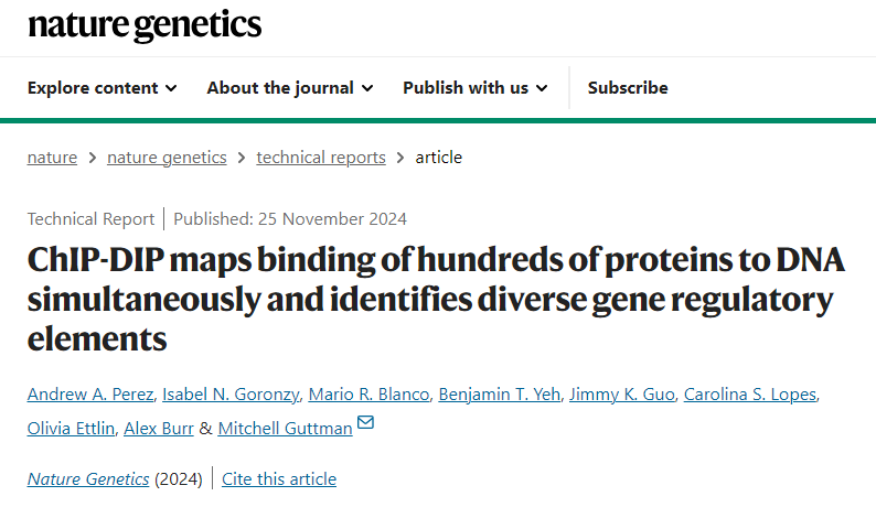 Nature Genetics | 基因调控的精准地图：ChIP-DIP技术开启蛋白质-DNA相互作用的新纪元